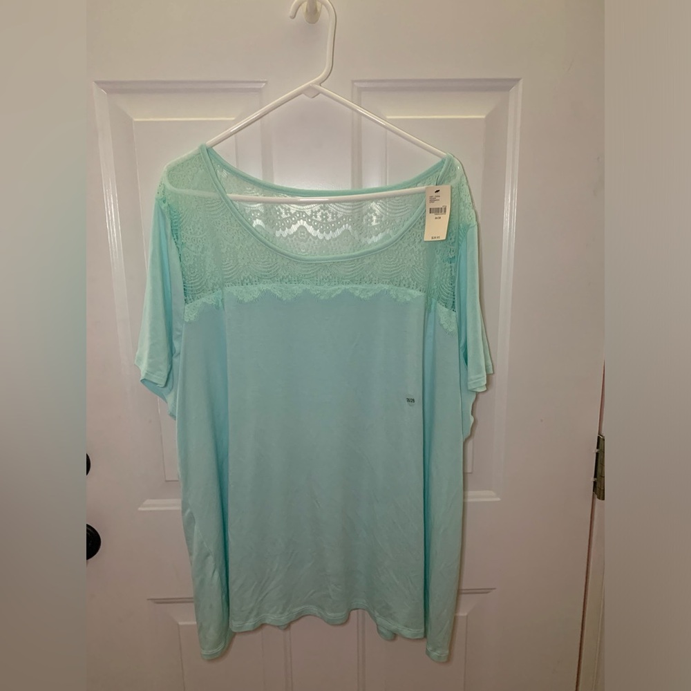 Lane Bryant Light Mint Lace Top size 26/28